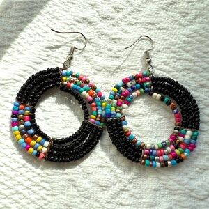 NEW African Hand Beaded Earrings Made in Malawi